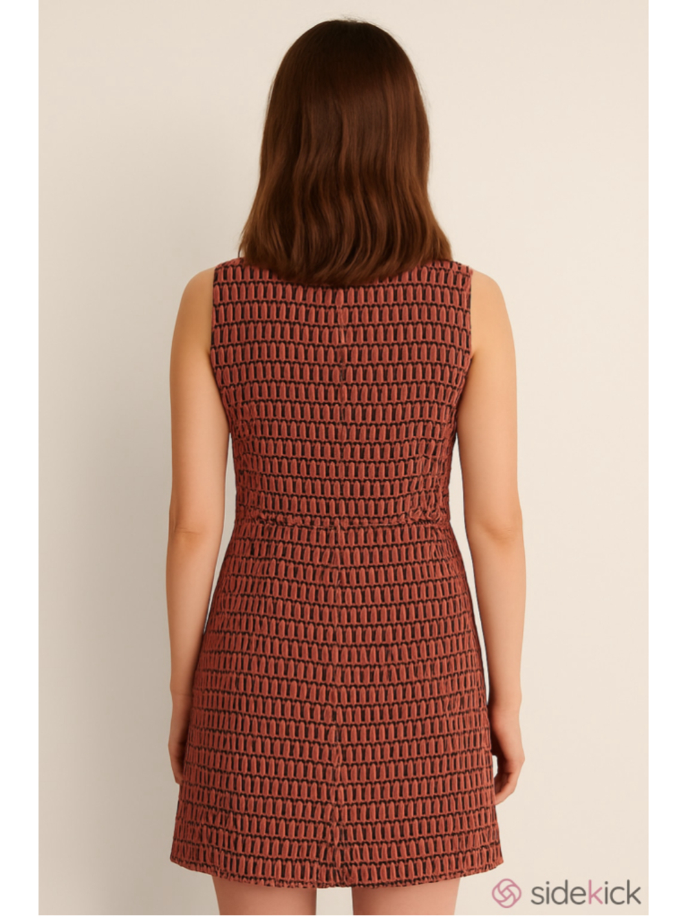 Women's Boden Midi Dress Size 16 R Pink Navy Blue Patterned Sleeveless - Picture 3 of 4